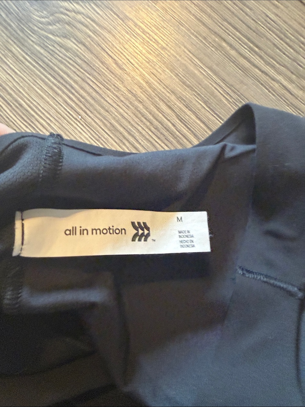 All In Motion Black Racerback Longline Bra / Cropped Tank - Picture 3 of 5